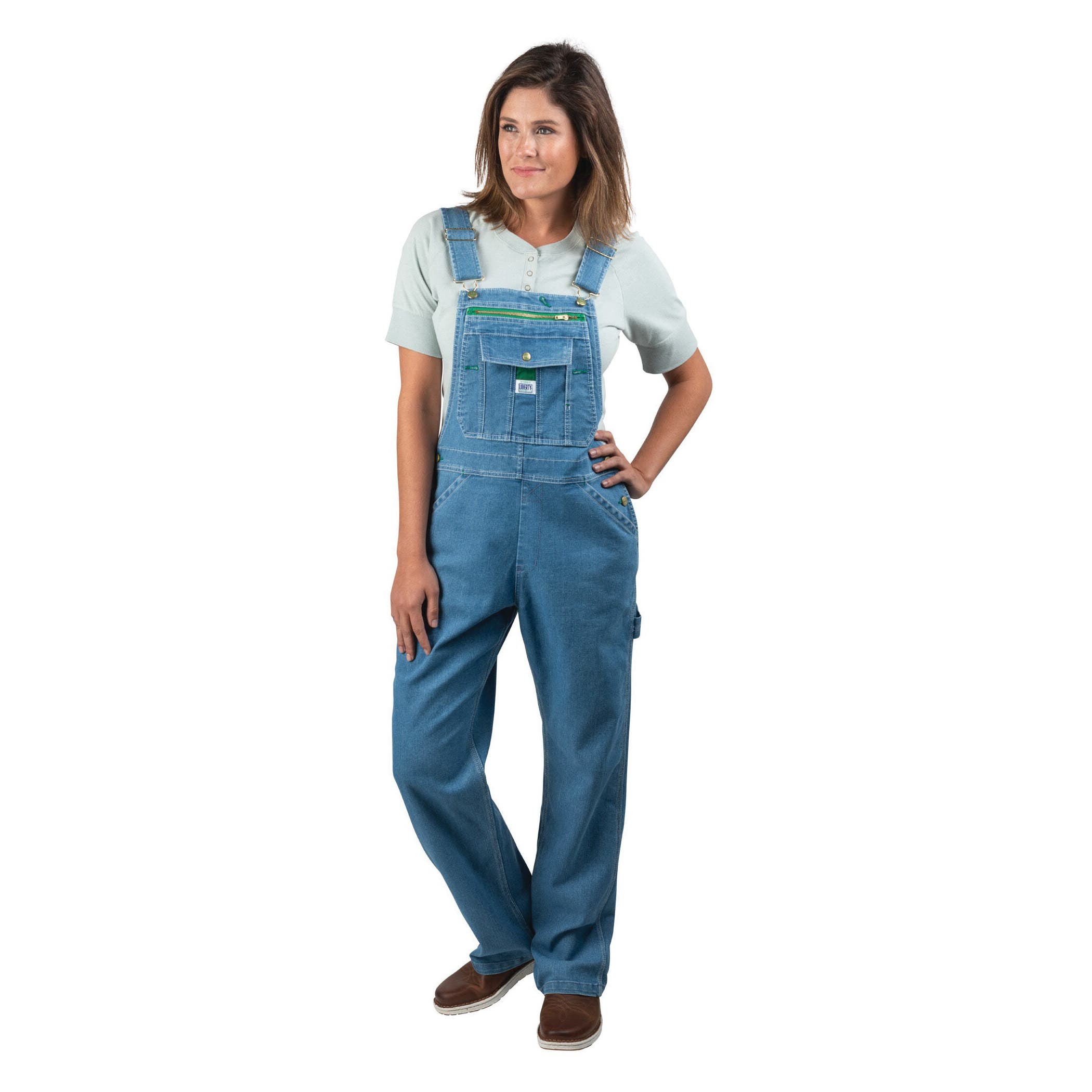 Liberty Women's Bib Overalls, Light Stone Washed, Small