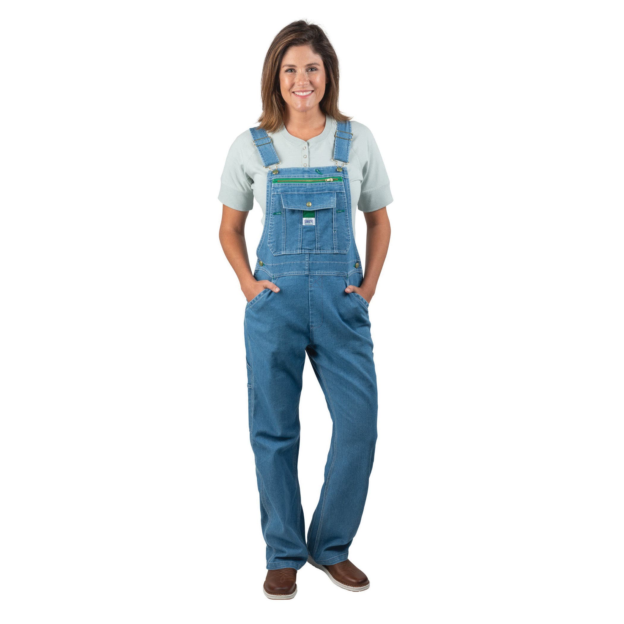 Liberty Women's Bib Overalls, Light Stone Washed, 2XL