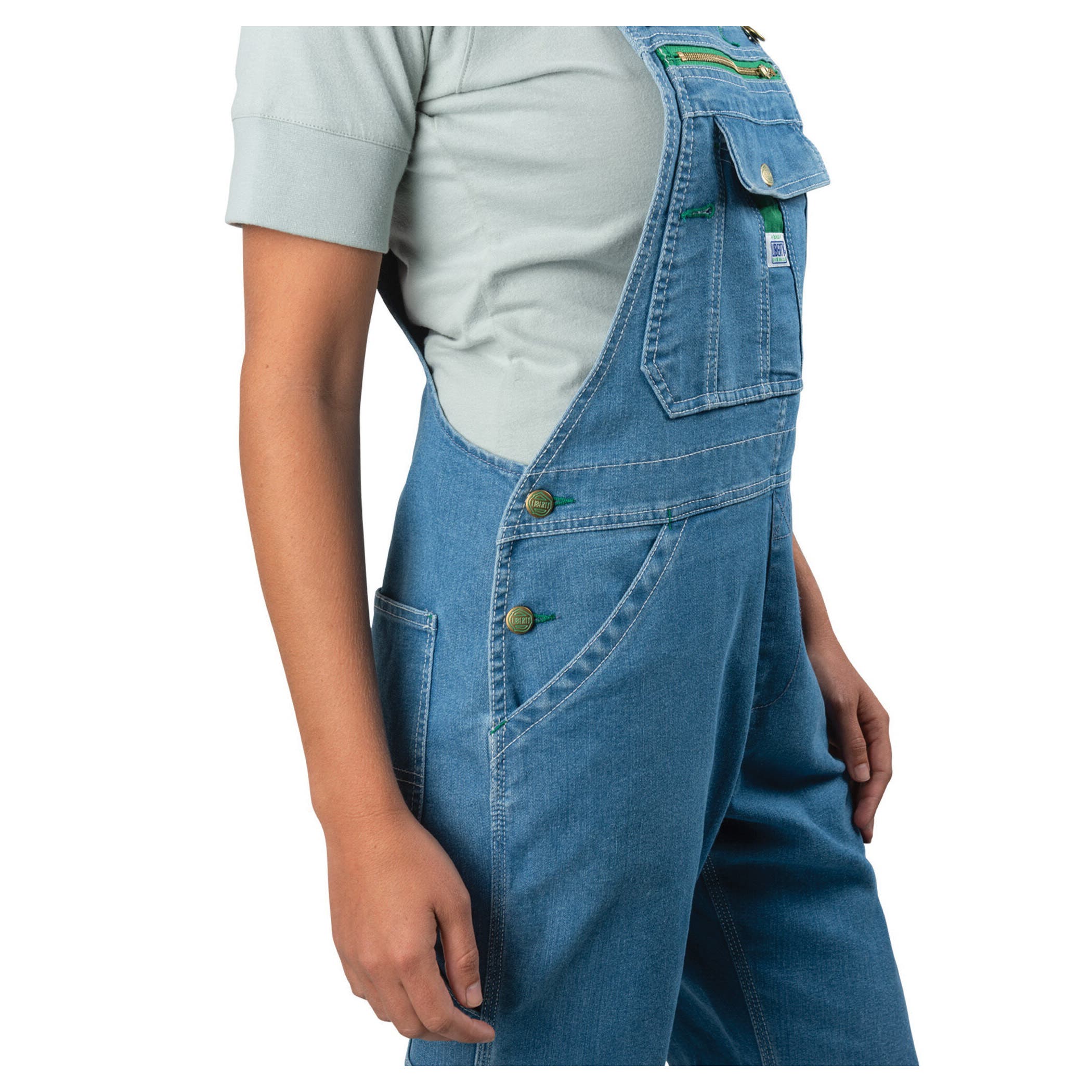 Liberty Women's Bib Overalls, Light Stone Washed, Large
