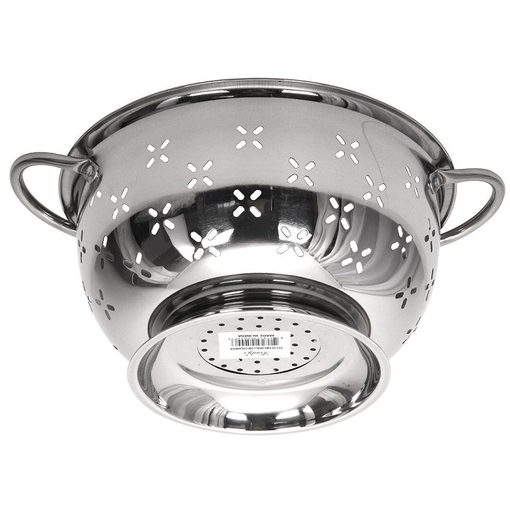 Lindy's Colander, 5 qt Capacity, Stainless Steel, Stainless Steel Handle