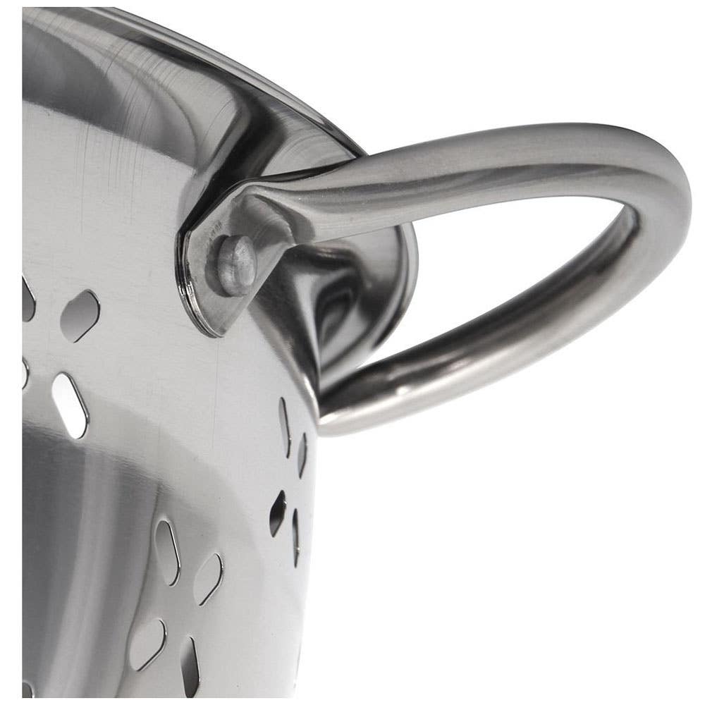 Lindy's Colander, 5 qt Capacity, Stainless Steel, Stainless Steel Handle