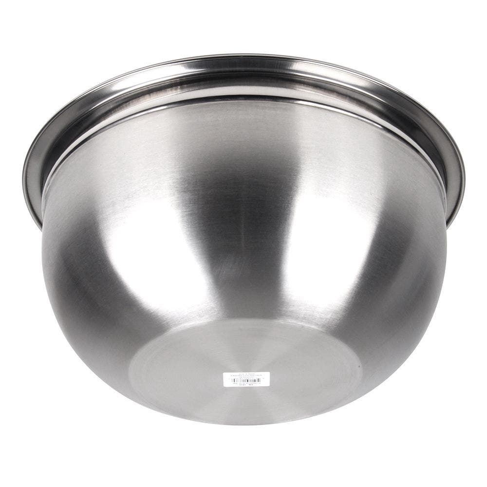 Lindy's Heavy-Duty Bowl, 16 qt Capacity, 15.13 in Dia, Stainless Steel, Silver, Polished