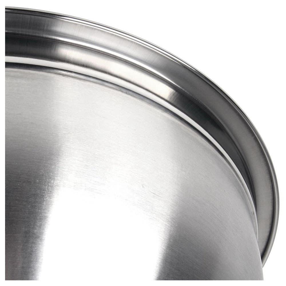 Lindy's Heavy-Duty Bowl, 16 qt Capacity, 15.13 in Dia, Stainless Steel, Silver, Polished