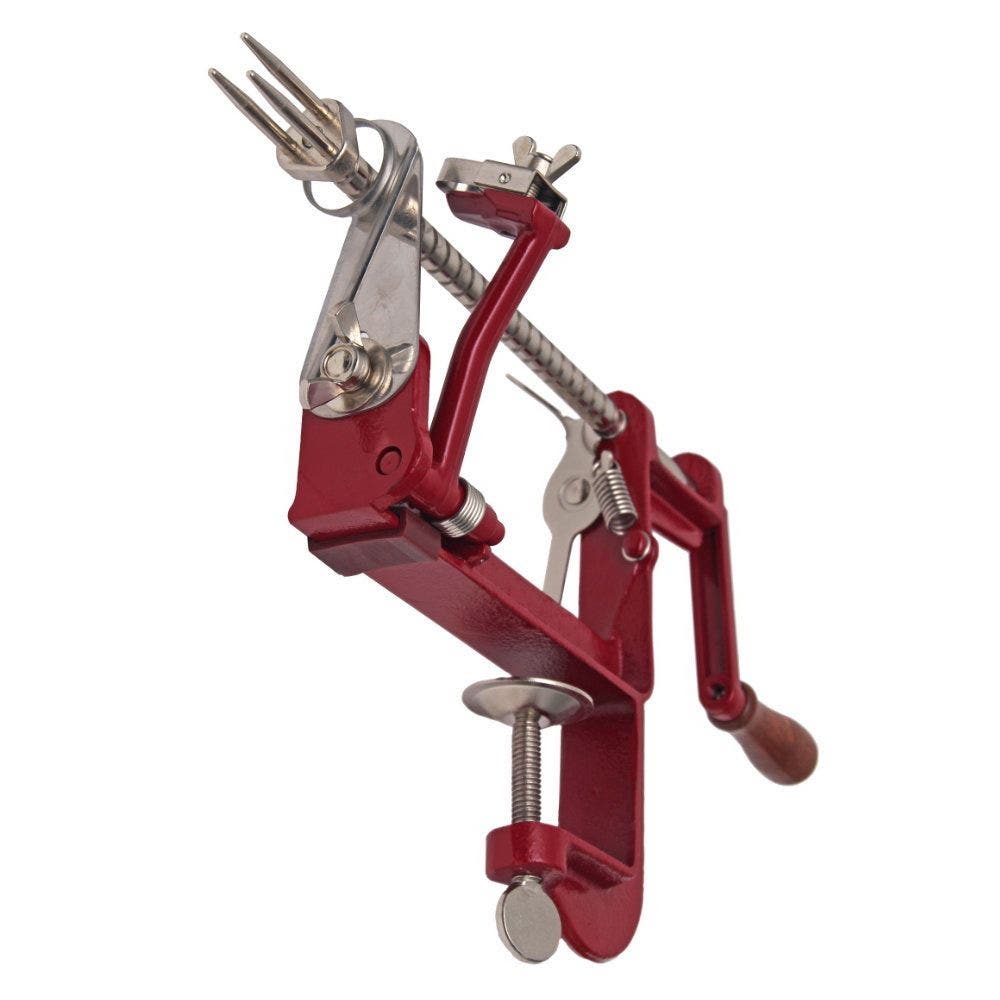 VKP Apple Peeler, 1/4 in Cutting Capacity, Cast Iron, Red