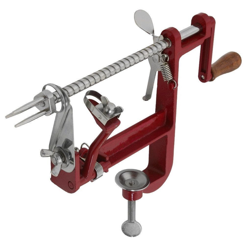 VKP Apple Peeler, 1/4 in Cutting Capacity, Cast Iron, Red
