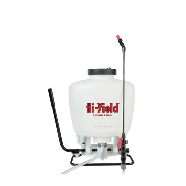 Hi-Yield 33672 Backpack Sprayer, 4 gal Tank, Polyethylene Tank, 45 in L Hose, White