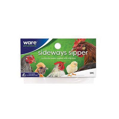 Ware Sideways Sipper Horizontal Water Nipple, ABS/Stainless Steel, Red