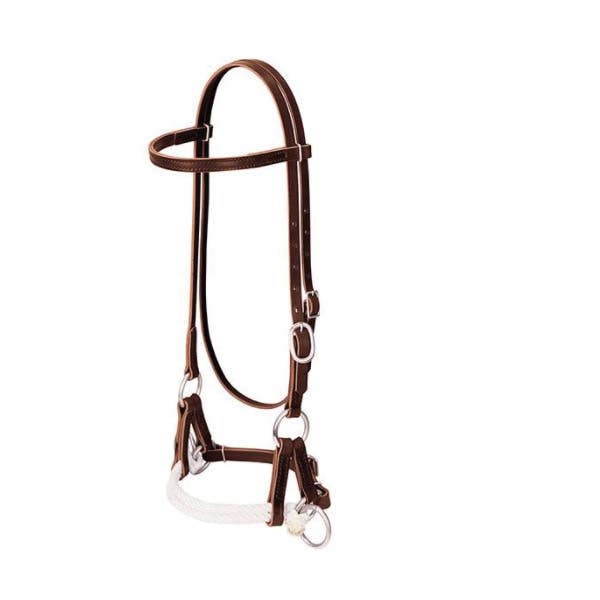 Weaver Leather Deluxe Headstall, Double Rope, Leather, Latigo