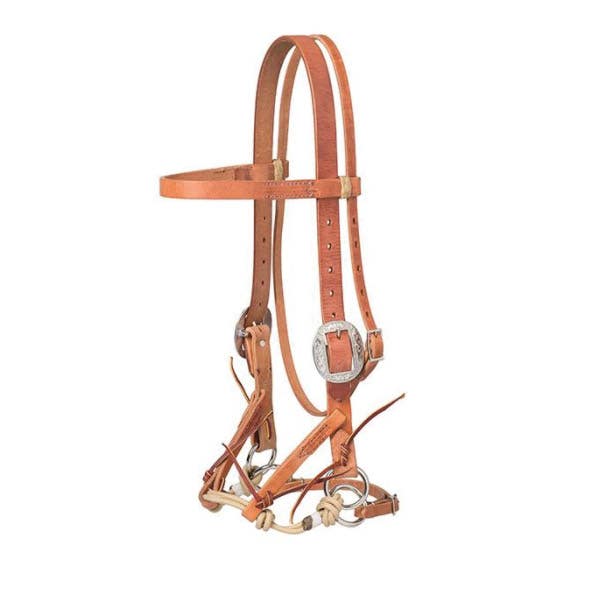 Weaver Leather Justin Dunn Headstall, Leather/Stainless Steel, Russet Harness