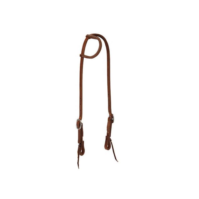 Weaver Leather ProTack Series Sliding Ear Headstall, Leather/Stainless Steel, Russet Harness