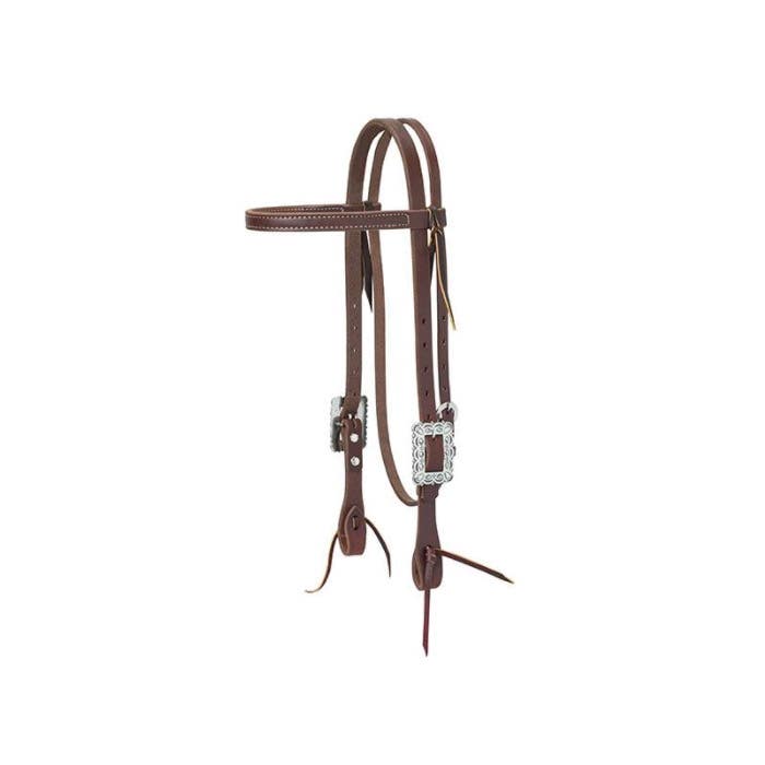 Weaver Leather Working Cowboy Browband Headstall, Western, Leather, Golden Chestnut