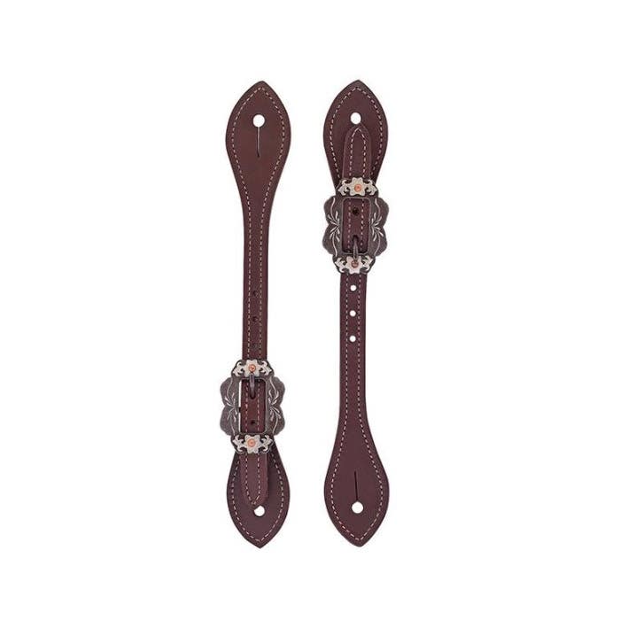 Weaver Leather Spur Strap, Men's, One-Size, Flared Oiled Harness, Iron/Leather, Canyon Rose