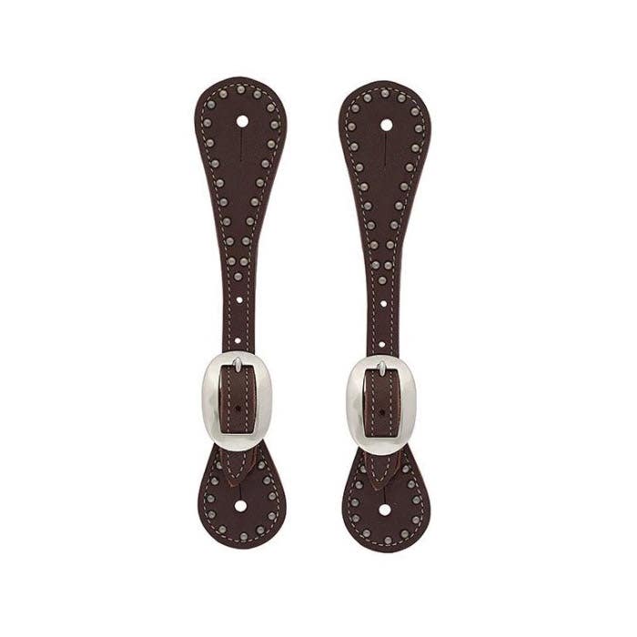 Weaver Leather Youth's Spur Strap with Spots, Leather/Stainless Steel, Canyon Rose