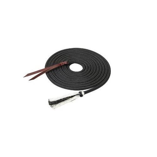 Weaver Leather Silvertip Tree Line Mecate, 22 ft L, 1/2 in W, Leather, Black