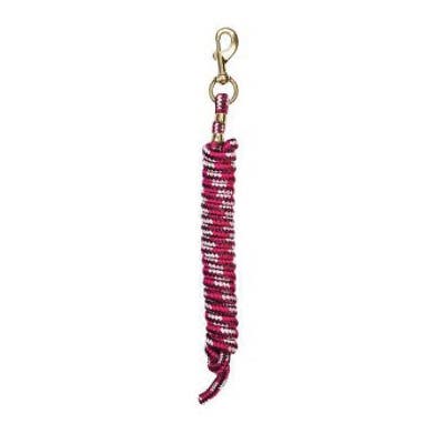 Weaver Leather Lead Rope, 10 ft L, Fastening Method: Snap, Polypropylene Line, Burgundy/Pink/Raspberry