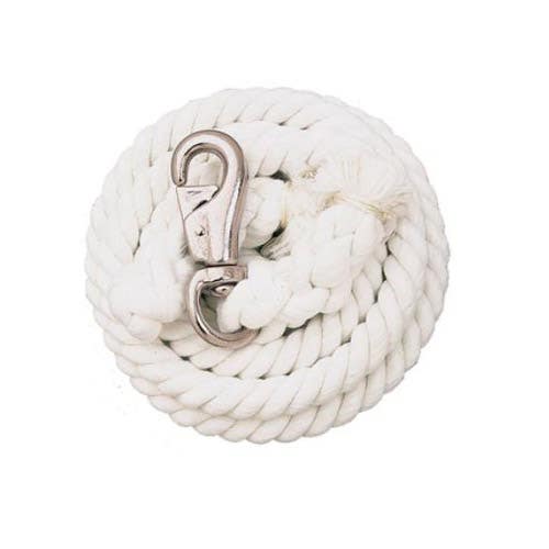 Weaver Leather Lead Rope, 10 ft L, Fastening Method: Bull Snap, Cotton Line, White