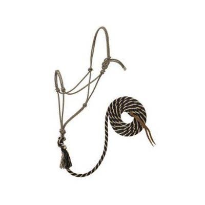 Weaver Leather Silvertip No. 95 Series 16-Strand Diamond Braid Halter, Polypropylene, Black/Tan