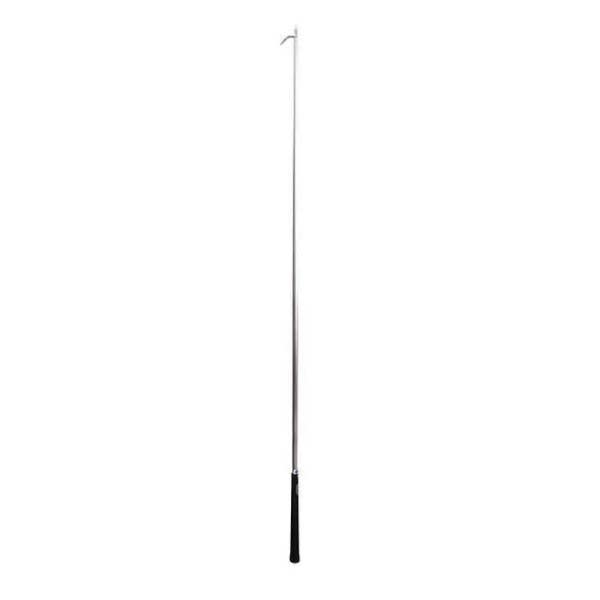 Weaver Livestock Cattle Show Stick with Handle, Rubber Handle, Comfort Grip Handle, Silver - 90523