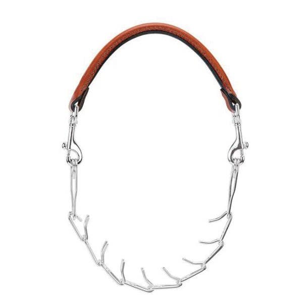 Weaver Livestock Goat Collar with Chain, 2.3 mm Chain, 5/8 in W Collar, 24 in L Collar, Leather