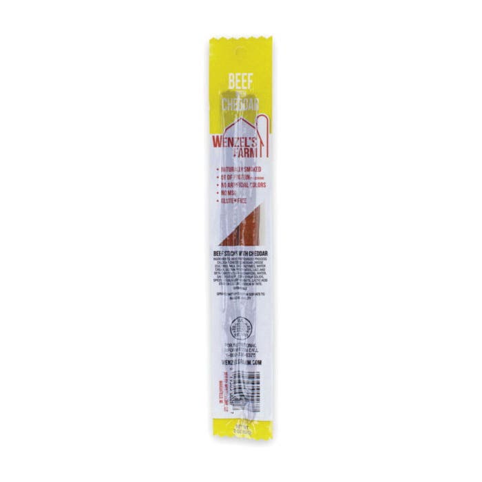 Wenzel's Farm Beef with Cheddar Stick, Smoked, 2 oz, Pack