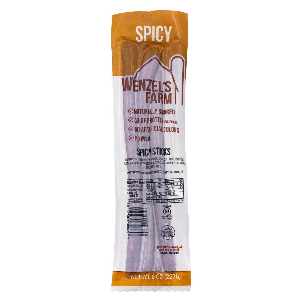 Wenzel's Farm Spicy Stick, 8 oz, Pack