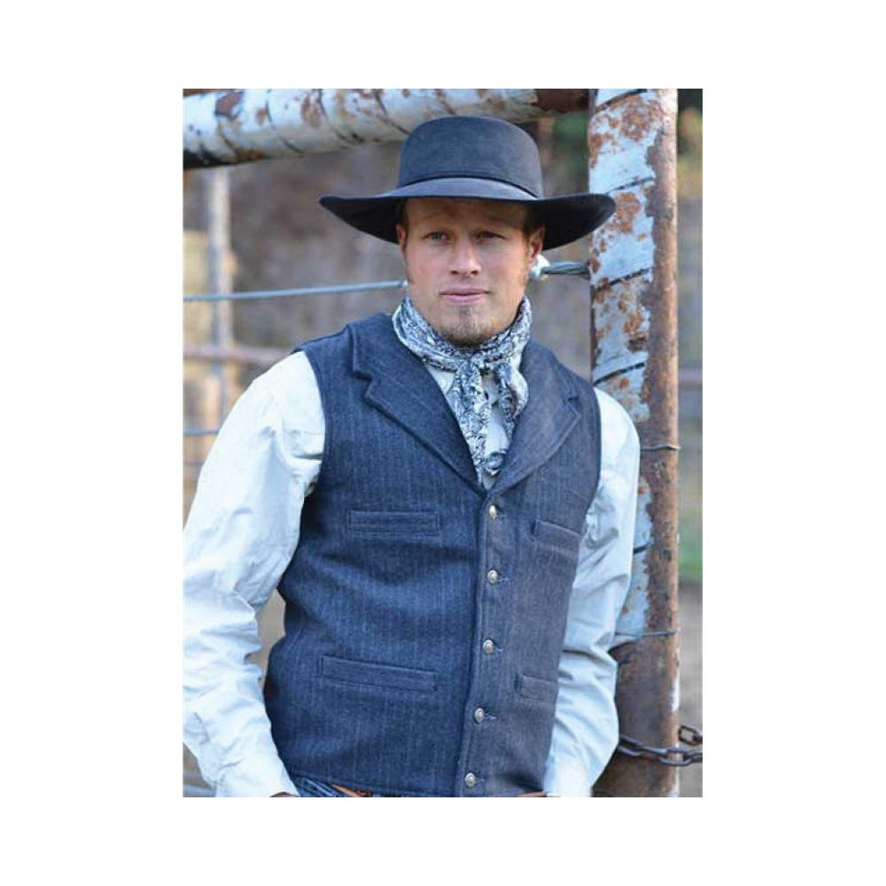 Wyoming Traders Banker Vest, L, Wool, Charcoal, Lapel, Button