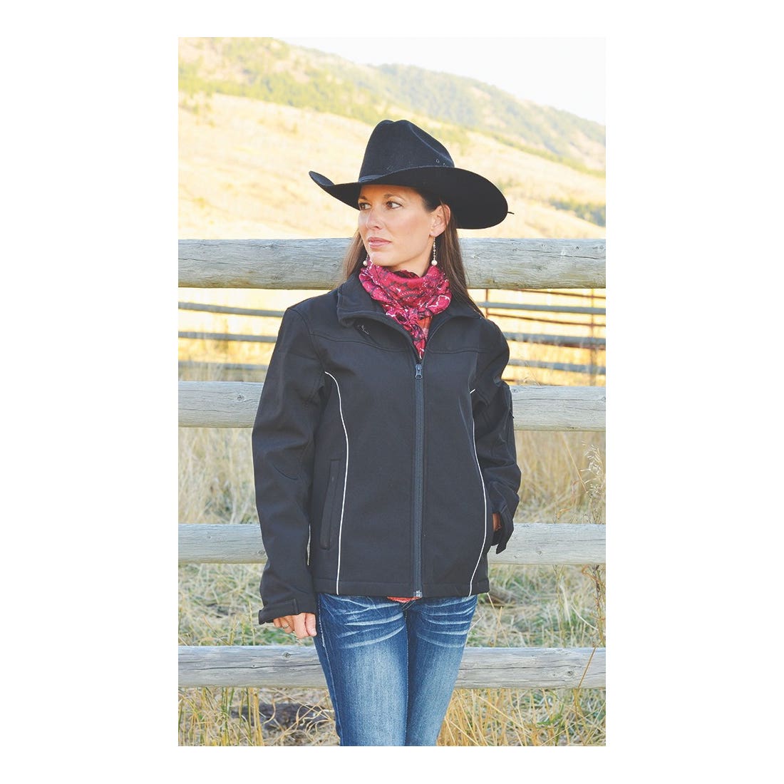 Wyoming Traders Cheyenne Series Jacket, S, Fabric, Black, Zipper