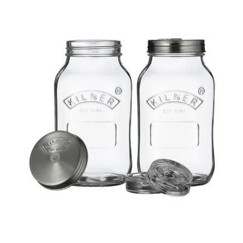 KILNER Fermentation Jar, 34 fl-oz Capacity, Glass/Silicone/Stainless Steel
