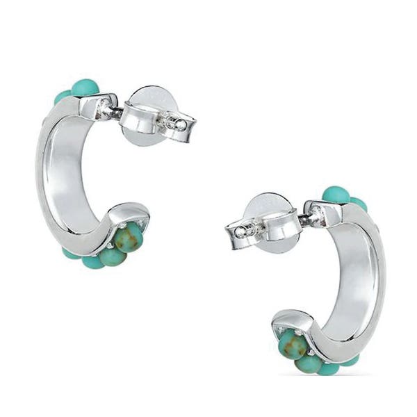 Montana Silversmiths Studded In Turquoise Mini Hoop Earrings