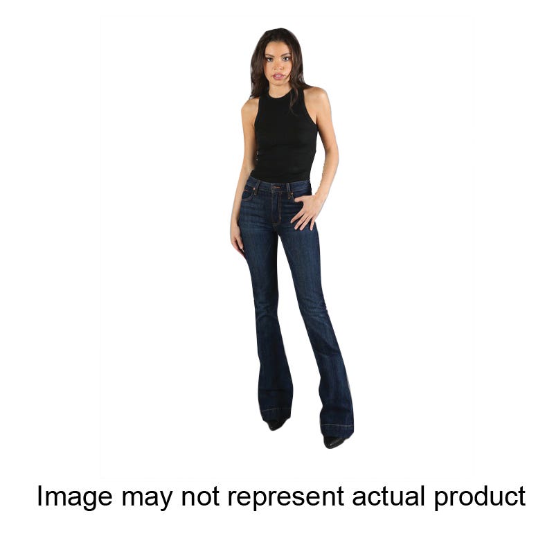 Kimes Ranch JENNIFER Jeans, 12, 33 in Waist, 34 in L Inseam, Indigo, Super Wide Flared Fit, Stretchable