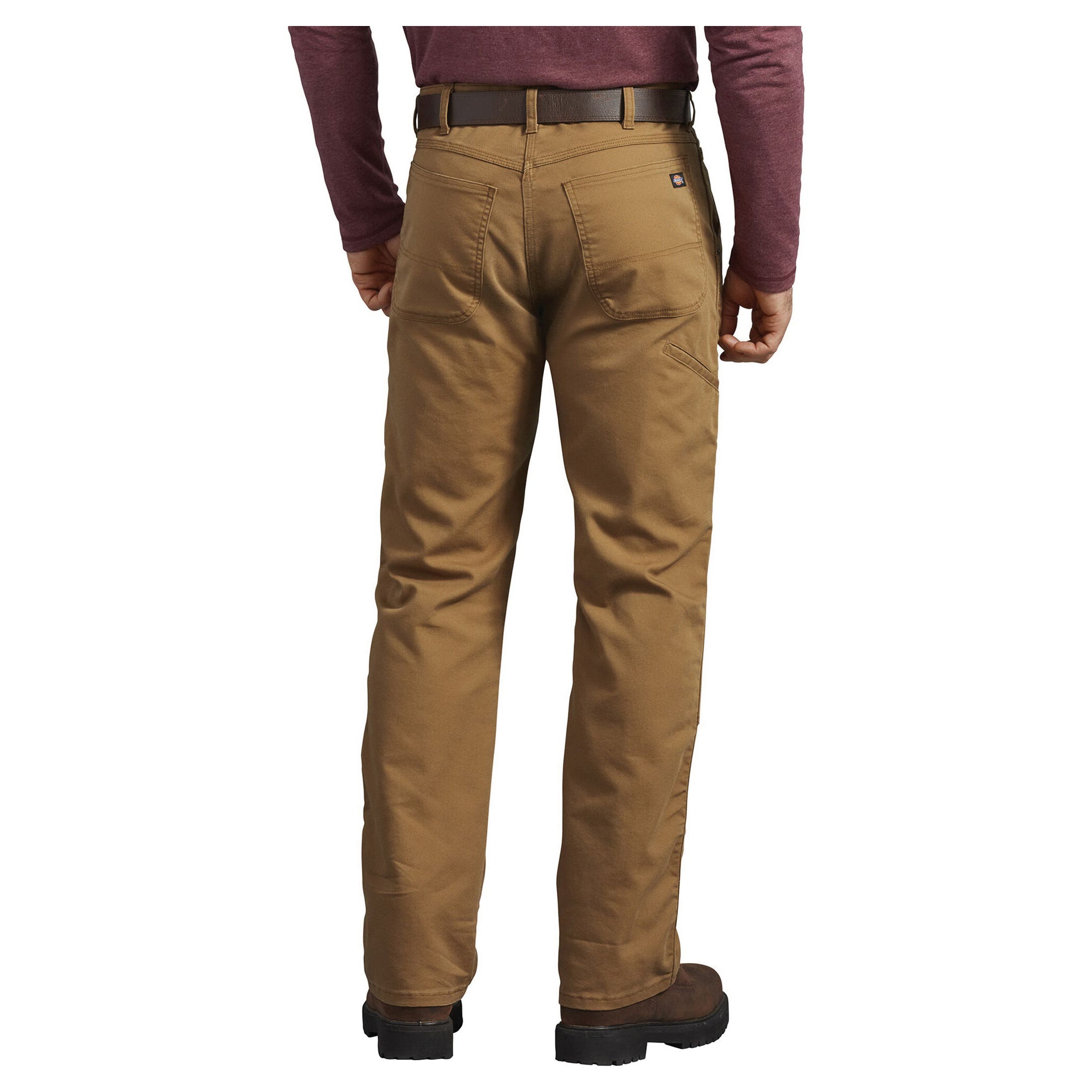 Dickies FLEX Series Double Knee Pants, 36 in Waist, 32 in L Inseam, Stonewashed Brown Duck