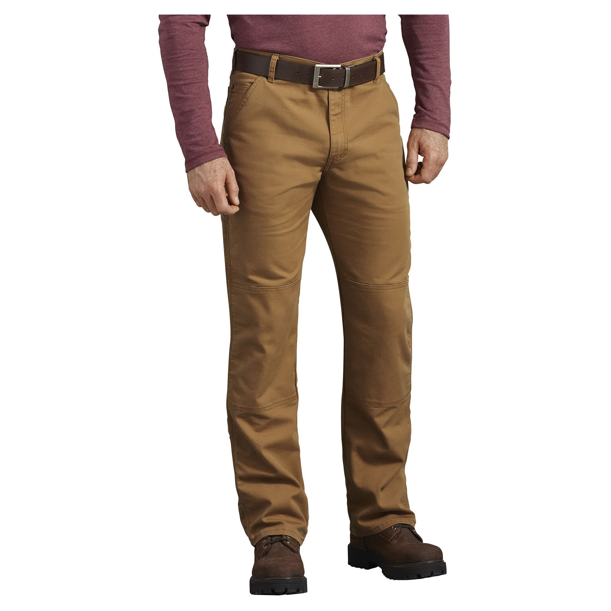 Dickies FLEX Series Double Knee Pants, 34 in Waist, 32 in L Inseam, Stonewashed Brown Duck