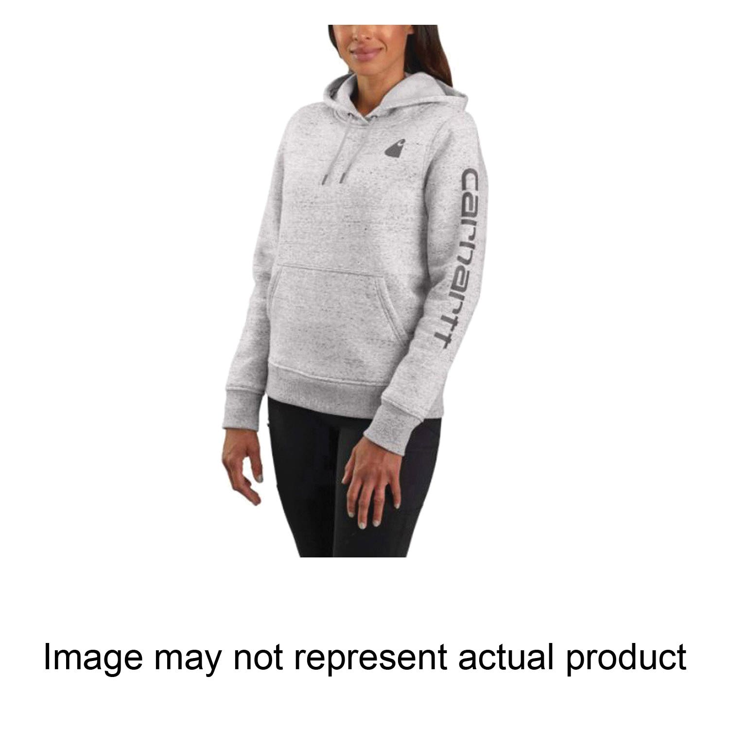 Carhartt Women's Relaxed Fit Midweight Logo Sleeve Graphic Hoodie, Blackberry Heather, S