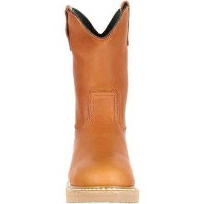 Georgia Boot Wedge Series Work Boots, W W, 9.5, Barracuda Gold, Leather, 11 in H
