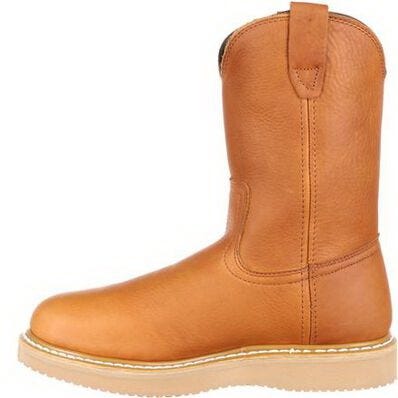 Georgia Boot Wedge Series Work Boots, W W, 9.5, Barracuda Gold, Leather, 11 in H