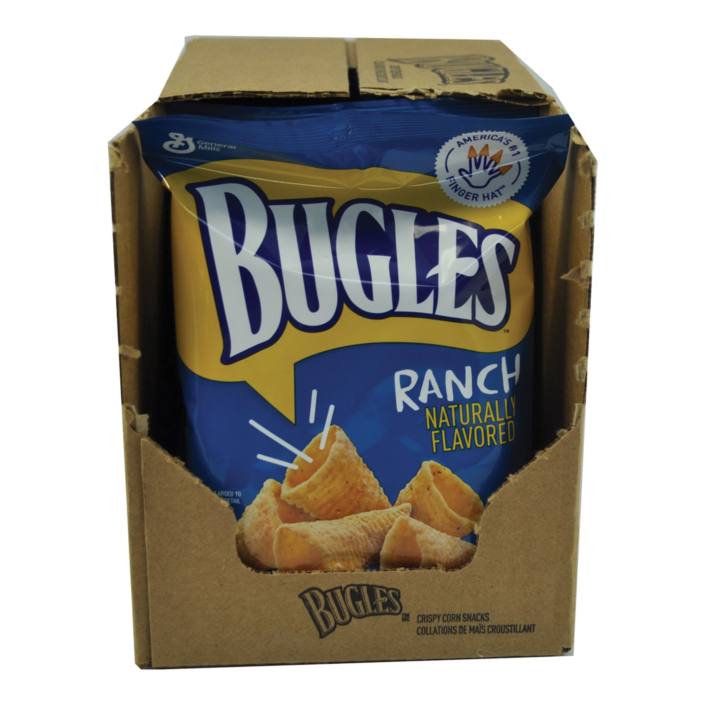 Bugles Crispy Corn Snack, Classic Ranch Flavor, 3 oz Bag