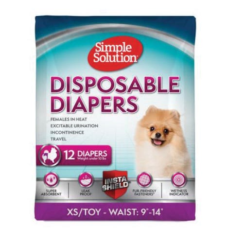 Simple Solution Disposable Dog Diapers, X-Small
