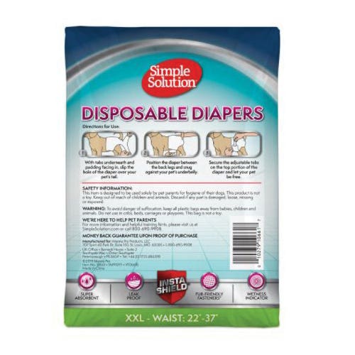Simple Solution Disposable Dog Diapers, 2XL