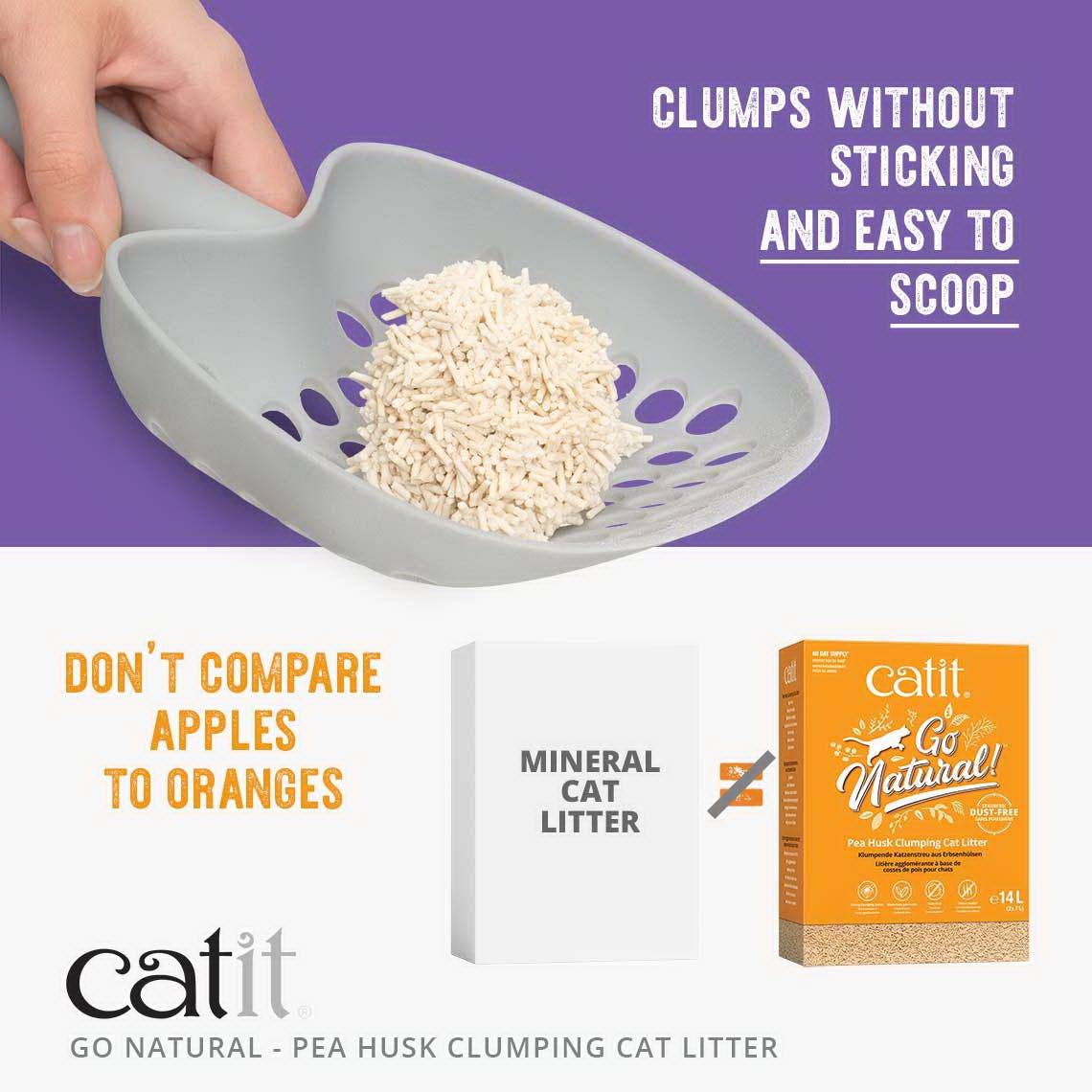 Catit Go Natural Cat Litter, Off-White, Pellet, 14 lb Box