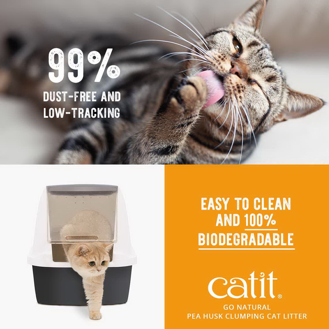 Catit Go Natural Cat Litter, Purple, Pellet, 14 lb Box