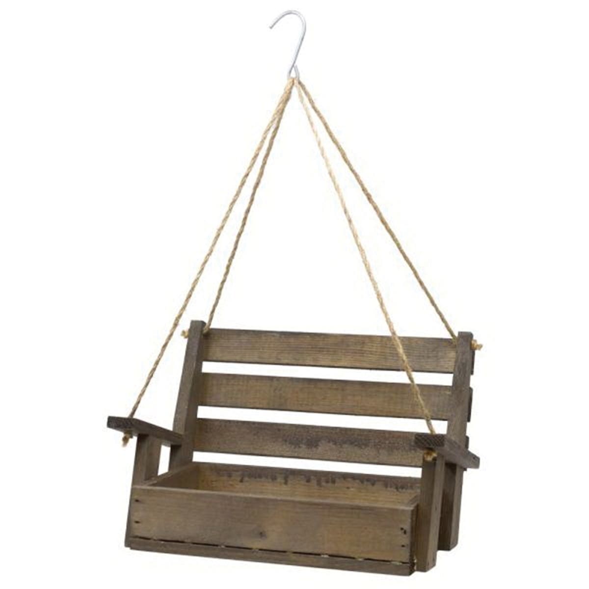 Songbird ESSENTIALS Bird Feeder, Hanging Porch Swing, Seed, Brown, 5-3/4 in H