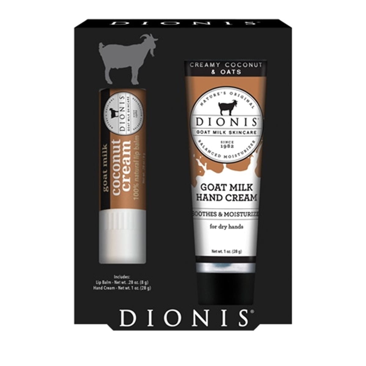 Dionis Goat Milk Hand Cream and Lip Balm, Coconut