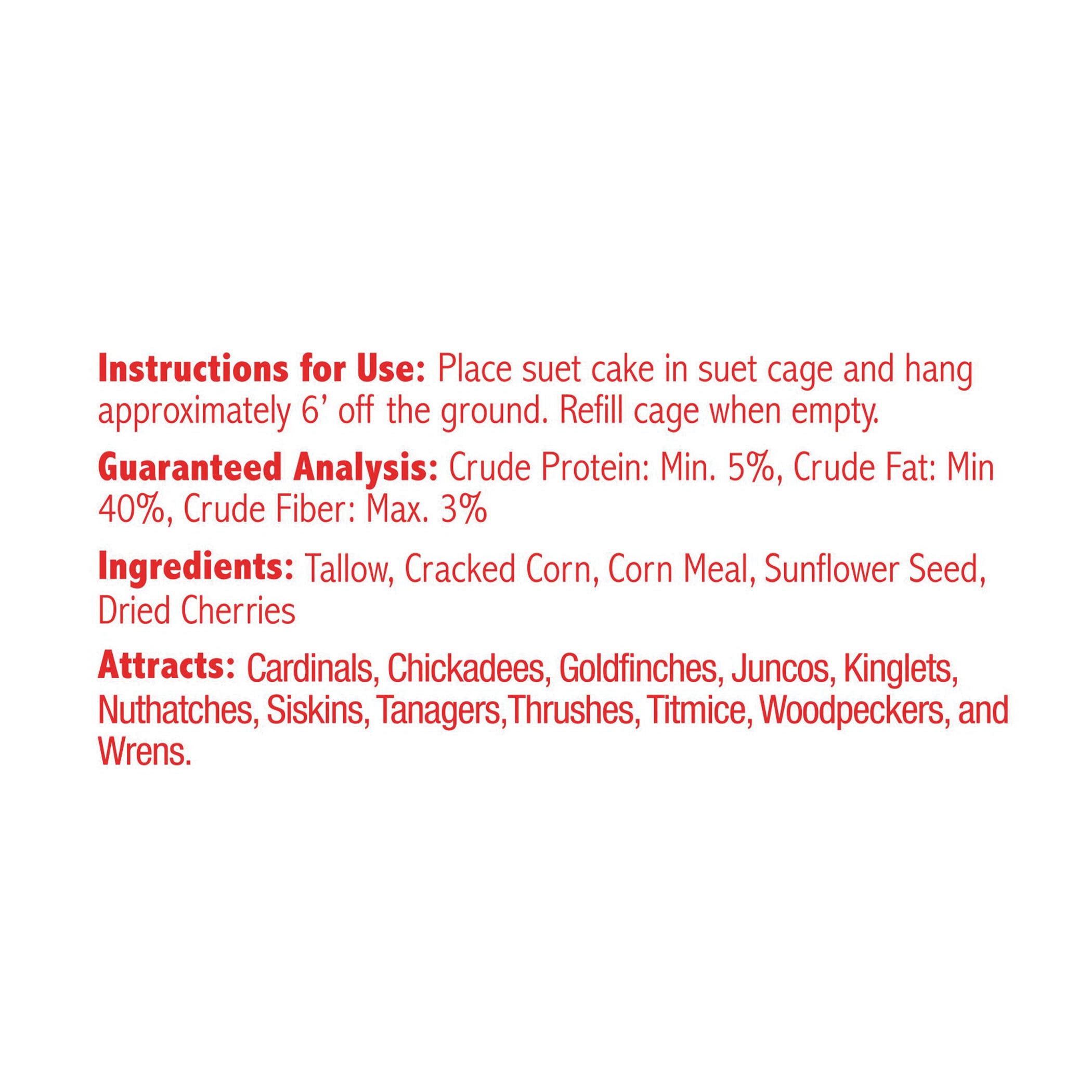 Heath Crafted Suet Cake, Cherry Sunflower, 11.75 oz
