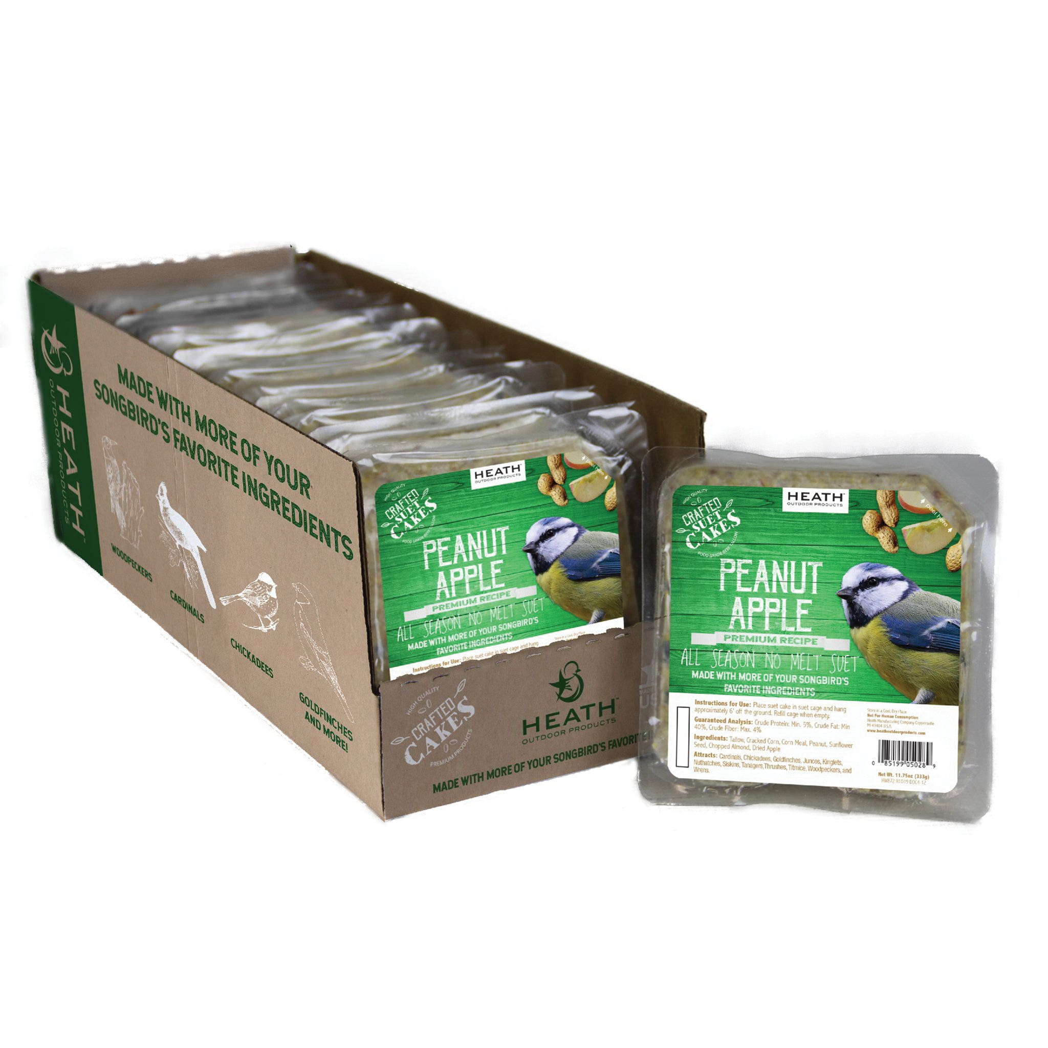 Heath Crafted Suet Cake, Peanut Apple, 11.75 oz