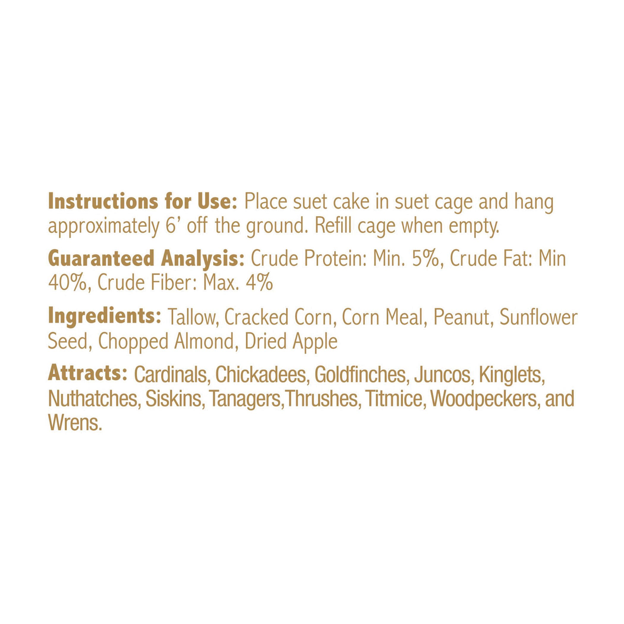 Heath Crafted Suet Cake, Peanut Apple, 11.75 oz