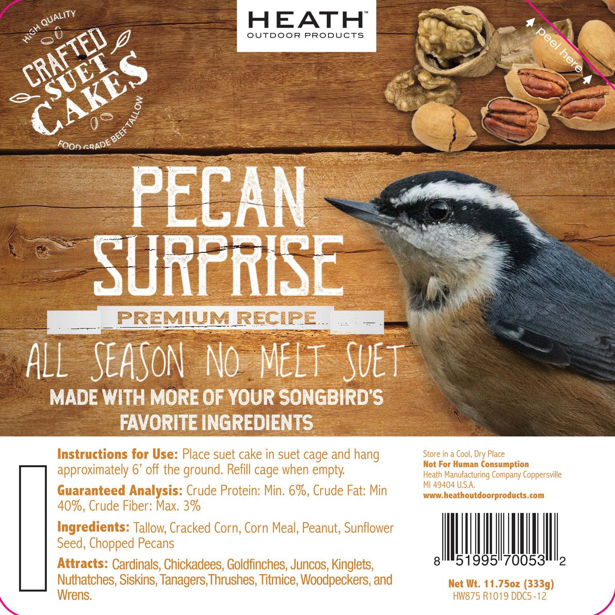 Heath Crafted Suet Cake, Pecan Sunrise, 11.75 oz