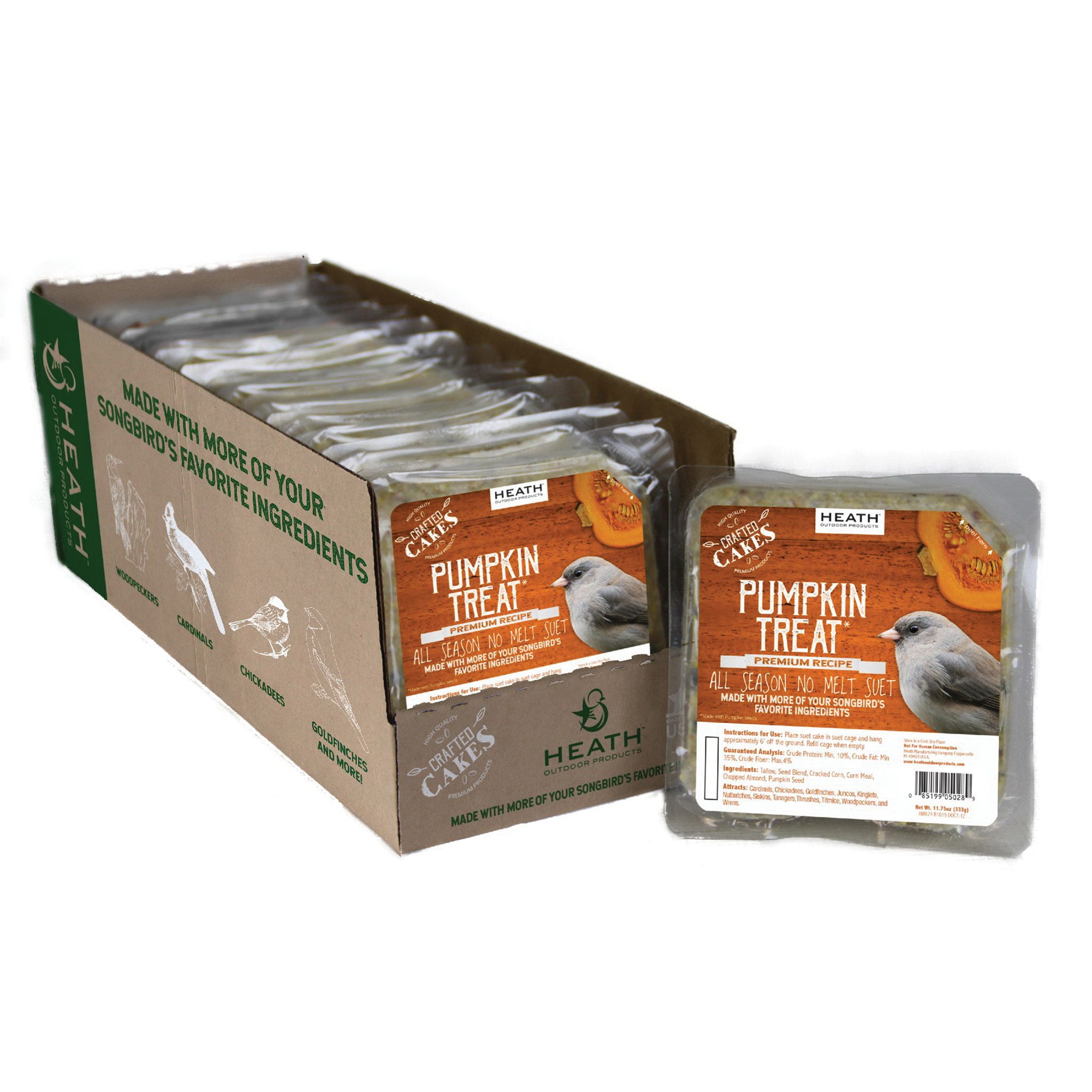 Heath Crafted Suet Cake, Pumpkin, 11.75 oz