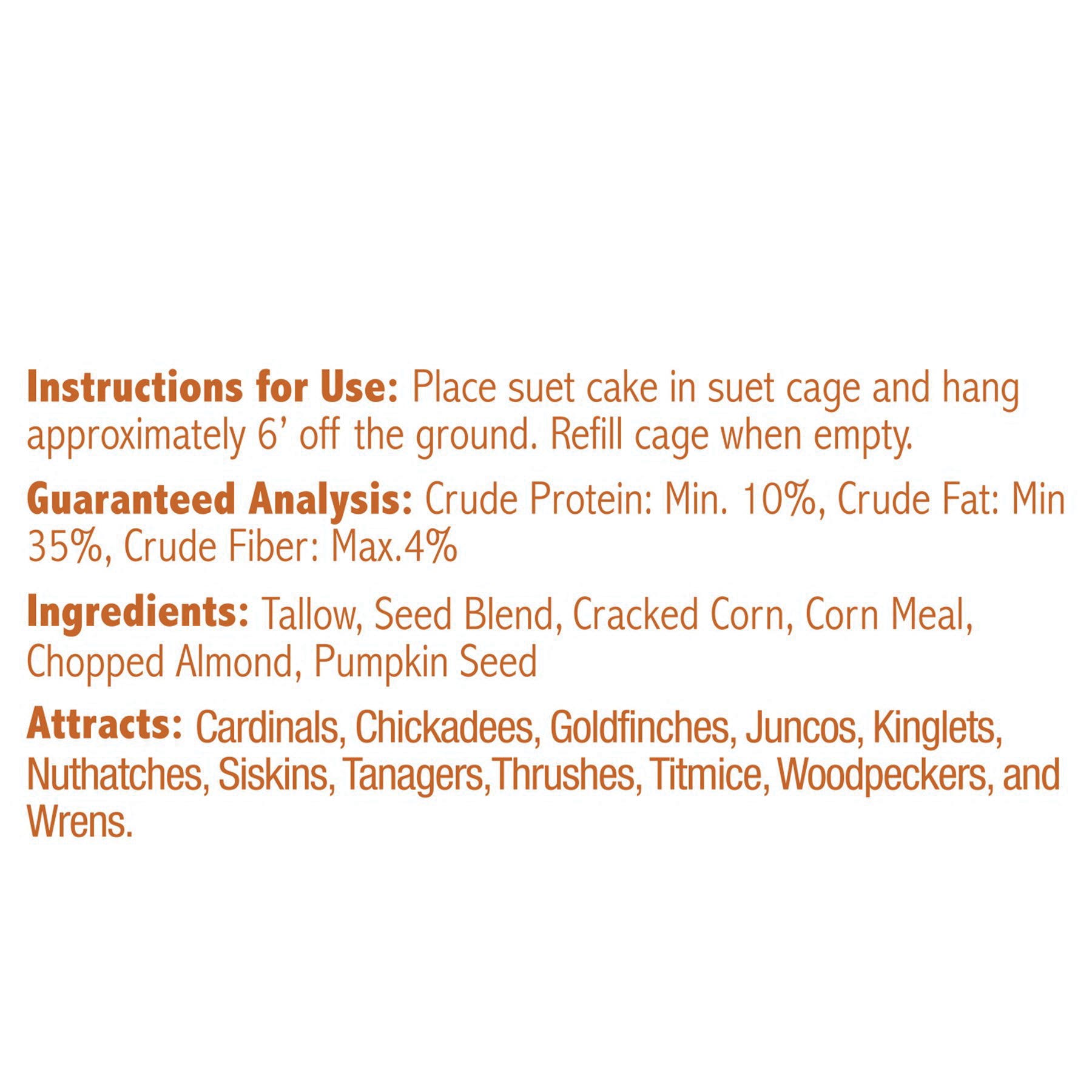 Heath Crafted Suet Cake, Pumpkin, 11.75 oz