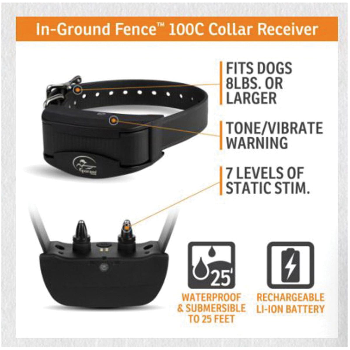 SportDOG In-Ground Fence System, Battery, Lithium-Ion Battery, 100 acre Control, Black