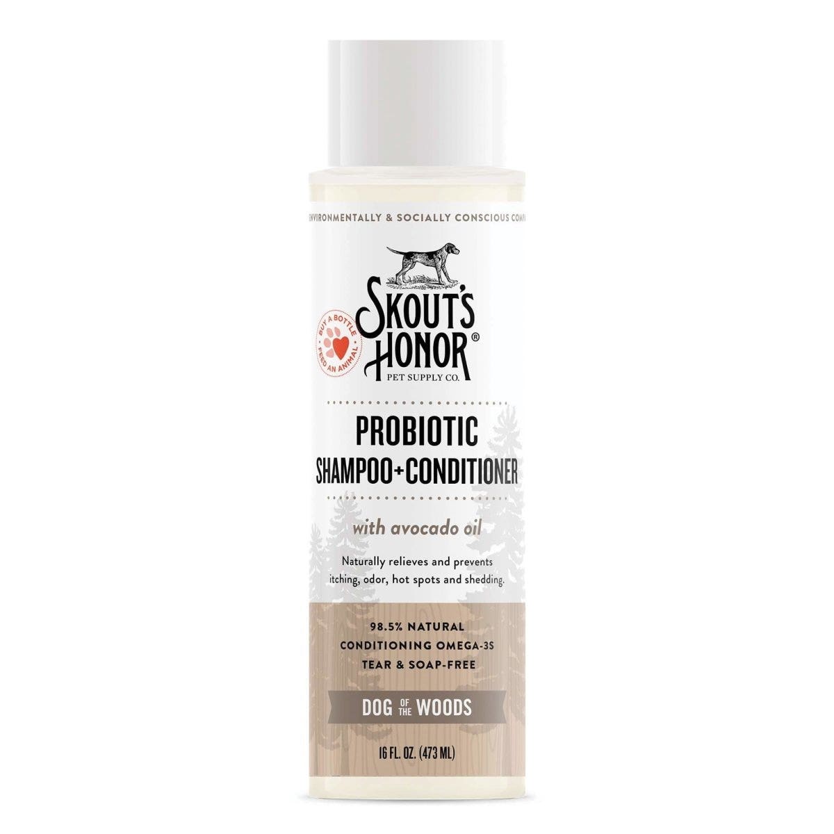 Skout's Pet Probiotic Shampoo and Conditioner, Sandalwood Vanilla, 16 oz